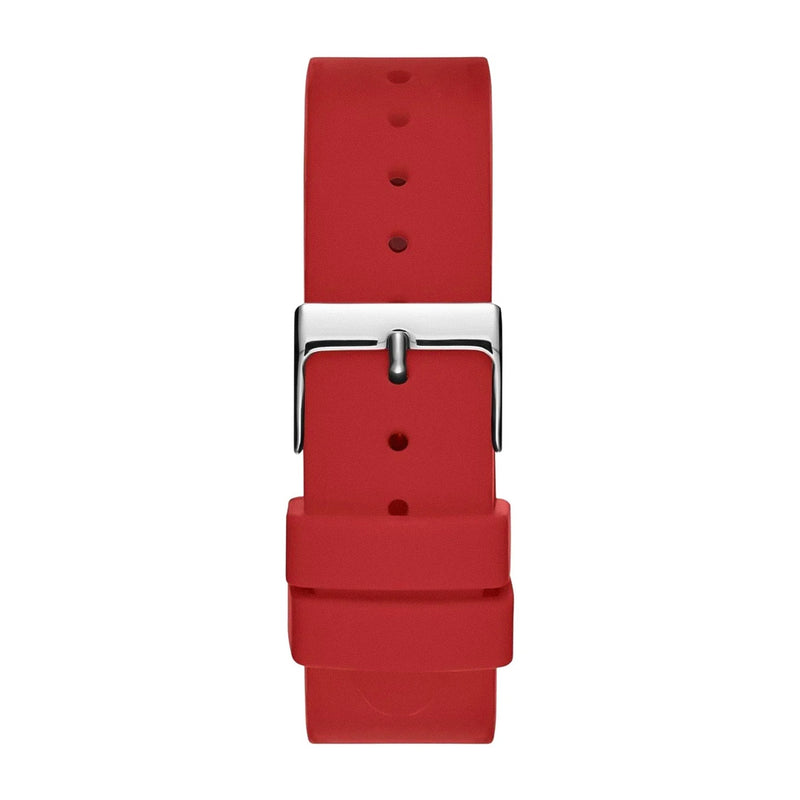 Guess G-Twist Silver Dial Silicone Band Ladies Watch | W0911L9