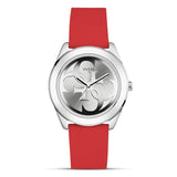 Guess G-Twist Silver Dial Silicone Band Ladies Watch | W0911L9