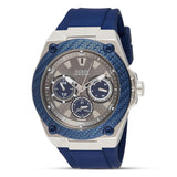 Guess Legacy Multifunction Blue Dial Silicone Strap Men's Watch | W1049G1