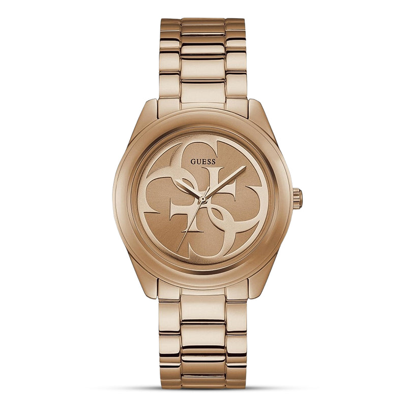 Guess G-Twist Quartz Rose Gold Dial Ladies Watch | W1082L3