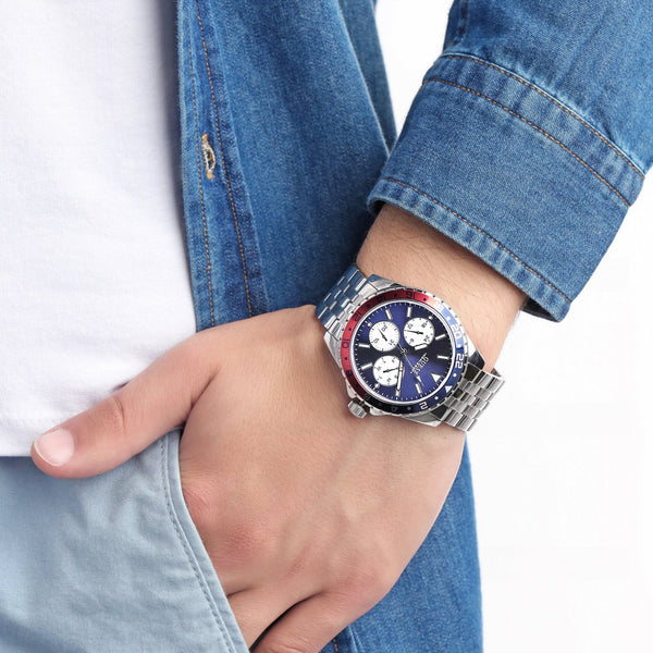 Guess Odyssey Multifunction Pepsi Blue Dial Men's Watch | W1107G2