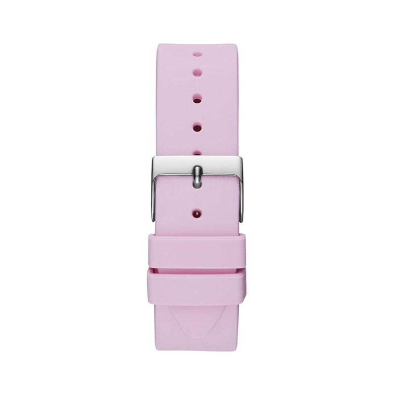 Guess G-Twist Pink-Silver Dial Silicone Band Ladies Watch | W1240L1