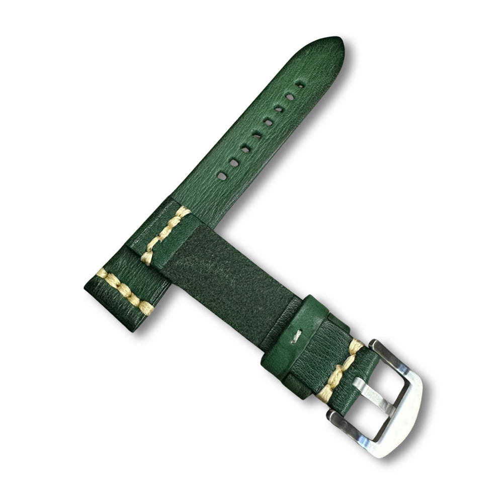Cavern 20mm Coconut Texture Green Leather Strap