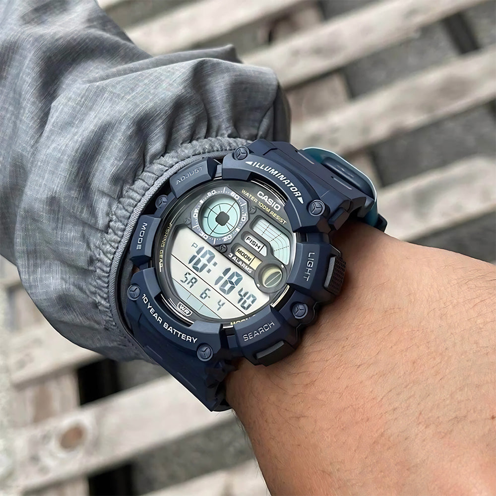 Casio Digital Blue Resin Band Watch WS-1500H-2AVDF