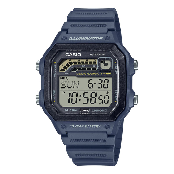 Casio "Illuminator" Digital Blue Resin Strap Watch| WS-1600H-2AVDF