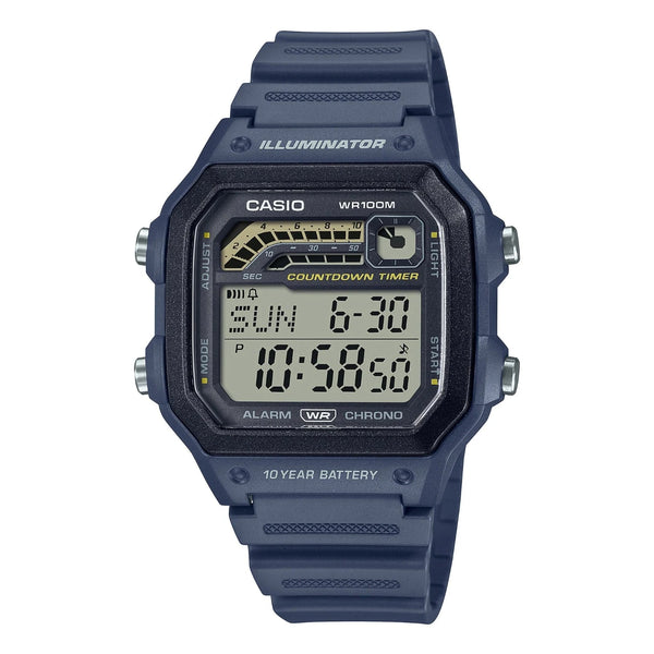 Casio "Illuminator" Digital Blue Resin Men's Watch| WS-1600H-2AVDF