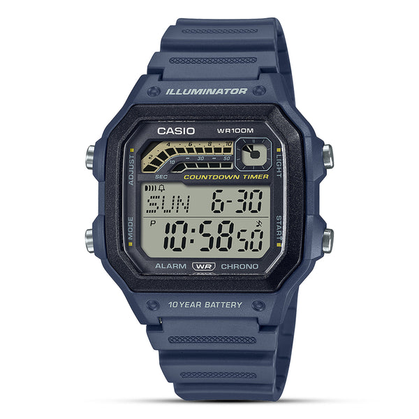 Casio "Illuminator" Digital Blue Resin Men's Watch| WS-1600H-2AVDF