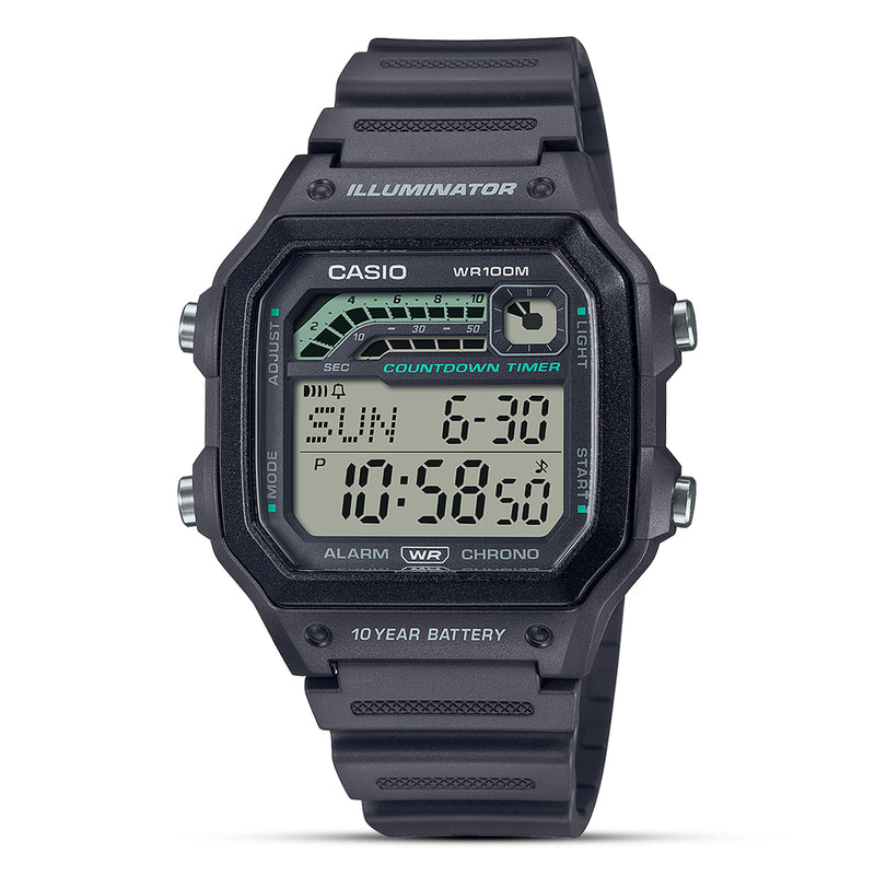 Casio Digital 1990s Sports Grey Dial Men's Watch | WS-1600H-8AVDF