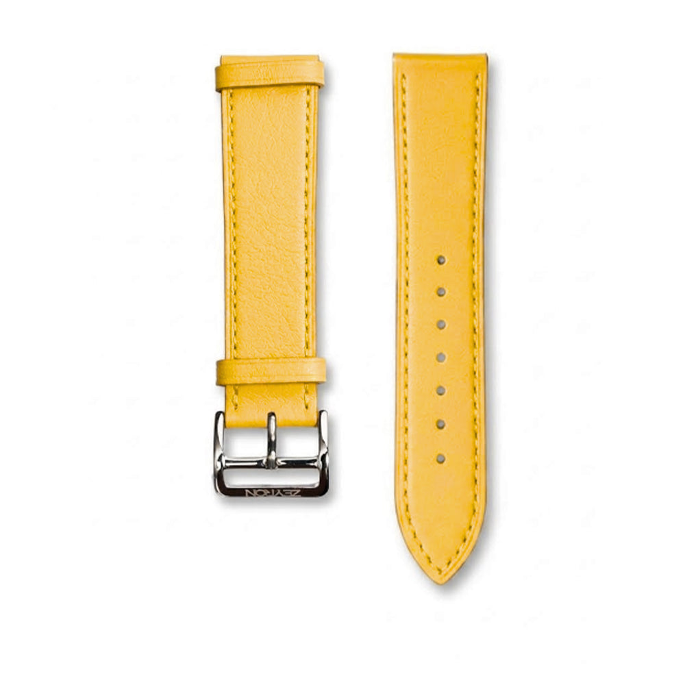 Zeyron 22mm Mustard Yellow Genuine Leather Strap