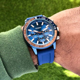 FOSSIL BAN-NON MULTI FUNCTION BLUE SILICONE MEN'S WATCH| BQ2498