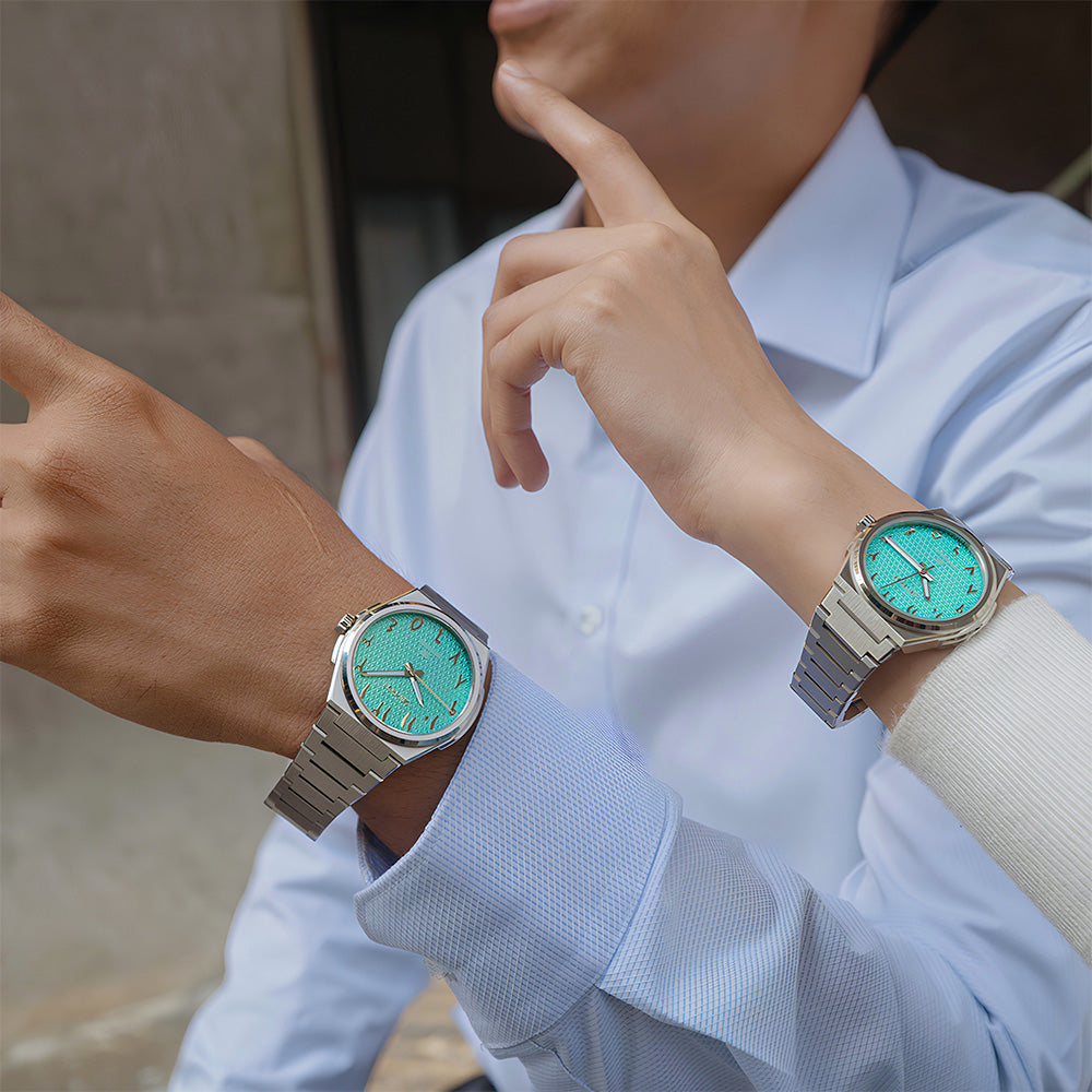 Zeyron Eastern Numeral AQUA Couple Watch | Zof 2510 / ZR 2563