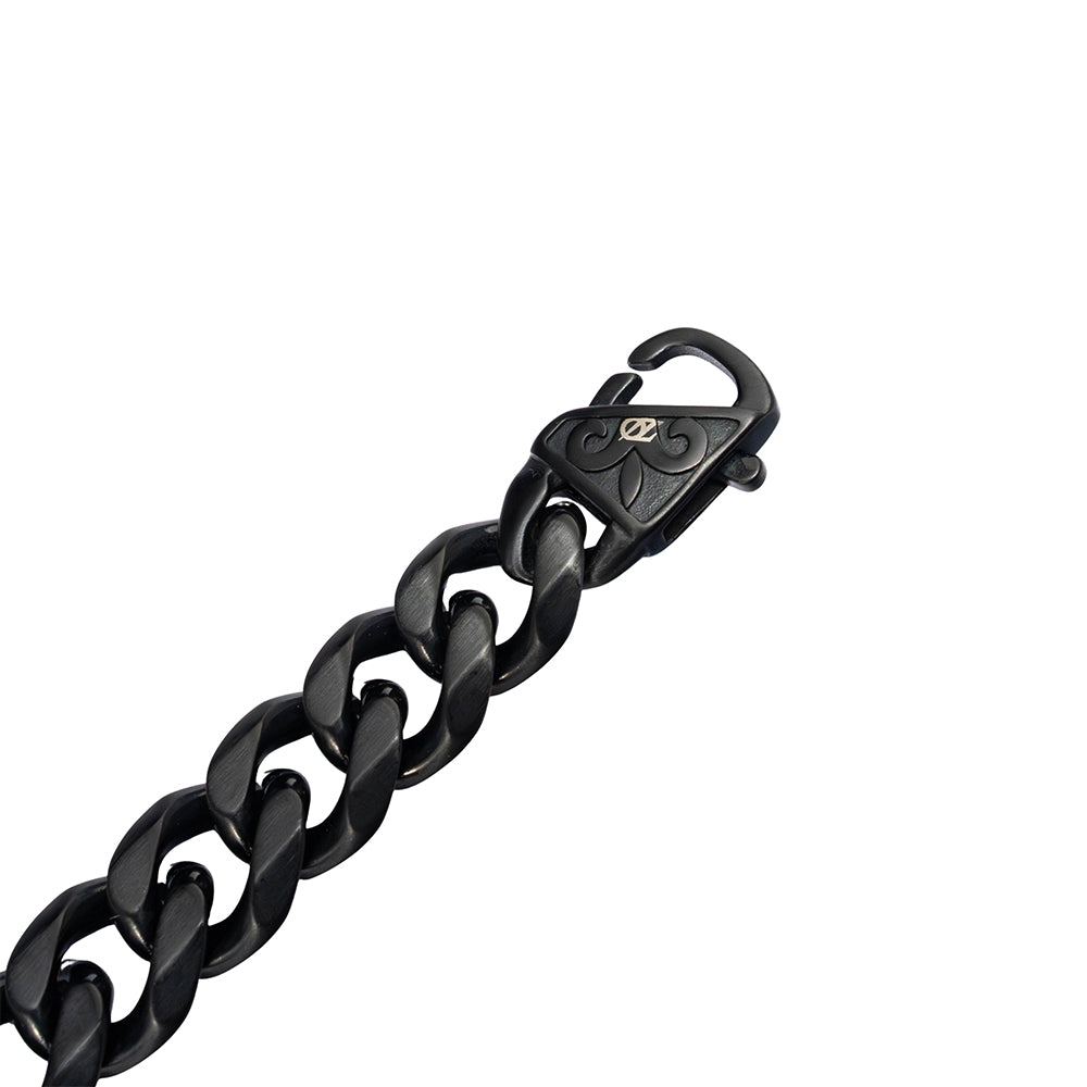 Zeyron Black Cuban Curb Stainless Steel Chain Bracelet