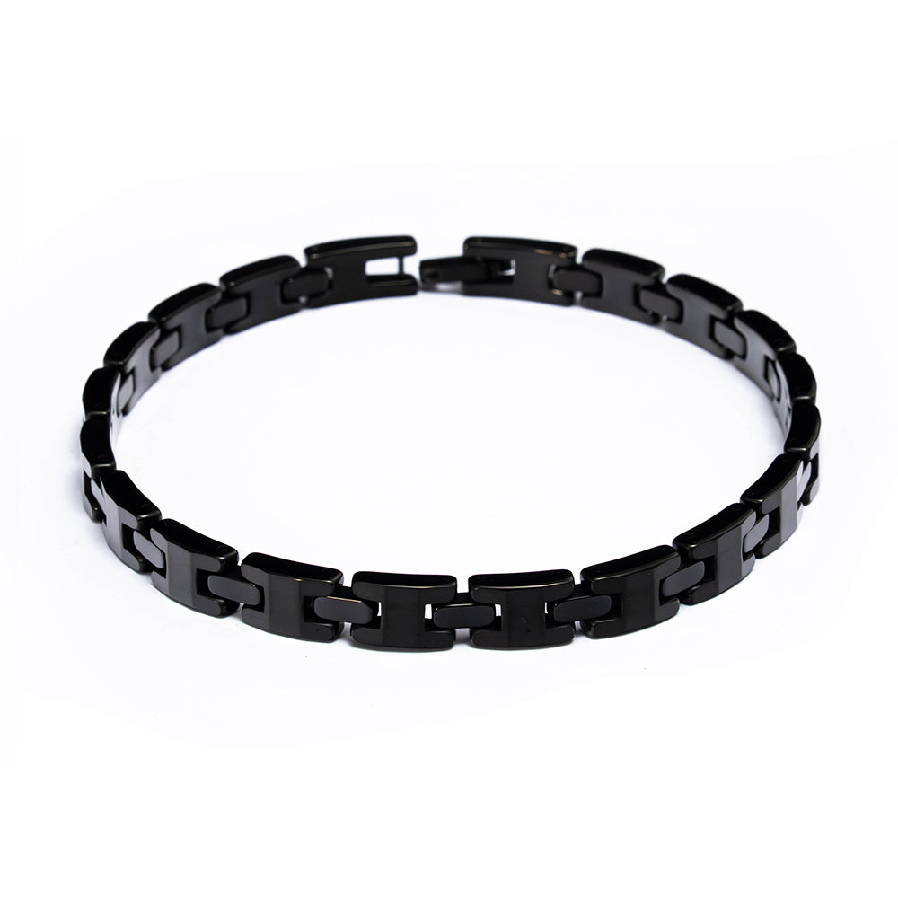 Zeyron Jet Black Solid Tungsten Carbide Bracelet
