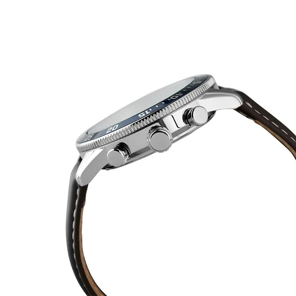 Alba Cream Dial Leather Strap Men's Watch | AM3901X