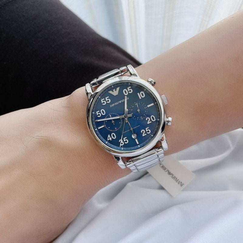 Emporio Armani Silver Chronograph Men's Watch| AR-11132