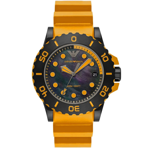 Emporio Armani 3-Hand Date Orange Bio-Based Men's Watch| AR11439