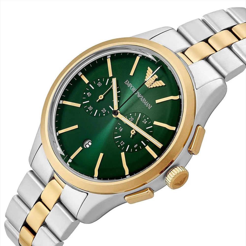 Emporio Armani Dario Two Tone Green Dial Men's Watch | AR11692
