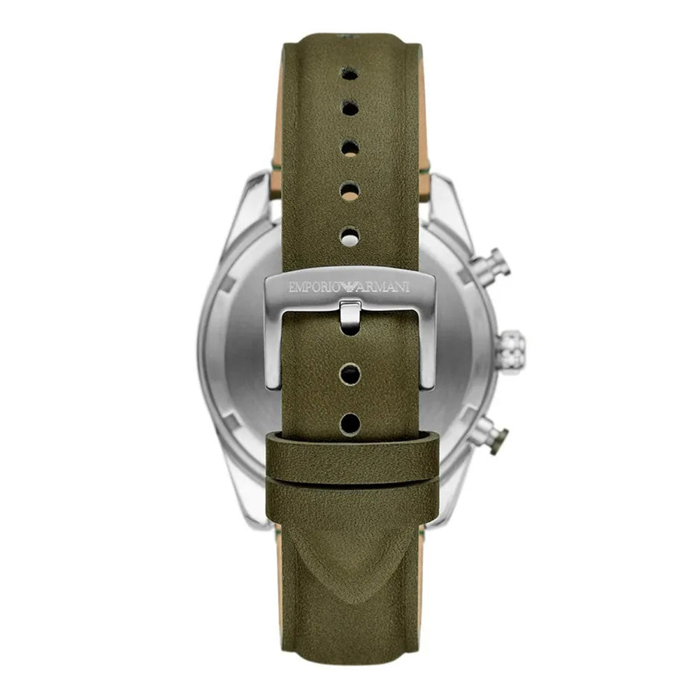 Emporio Armani Spotivo Chronograph Dial Leather Strap Watch | AR11709