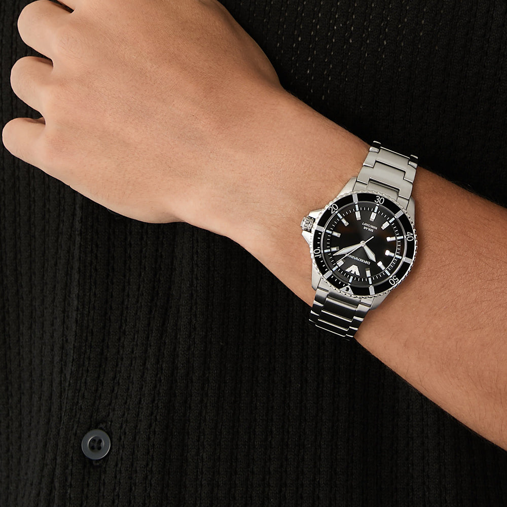 Emporio Armani World Explorer Solar Black Dial Men's Watch | AR11787