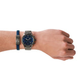 Emporio Armani Chronograph Gunmetal Blue Dial Men's Watch | AR80045