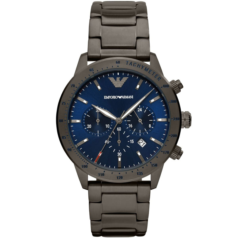 Emporio Armani Chronograph Gunmetal Blue Dial Men's Watch | AR80045