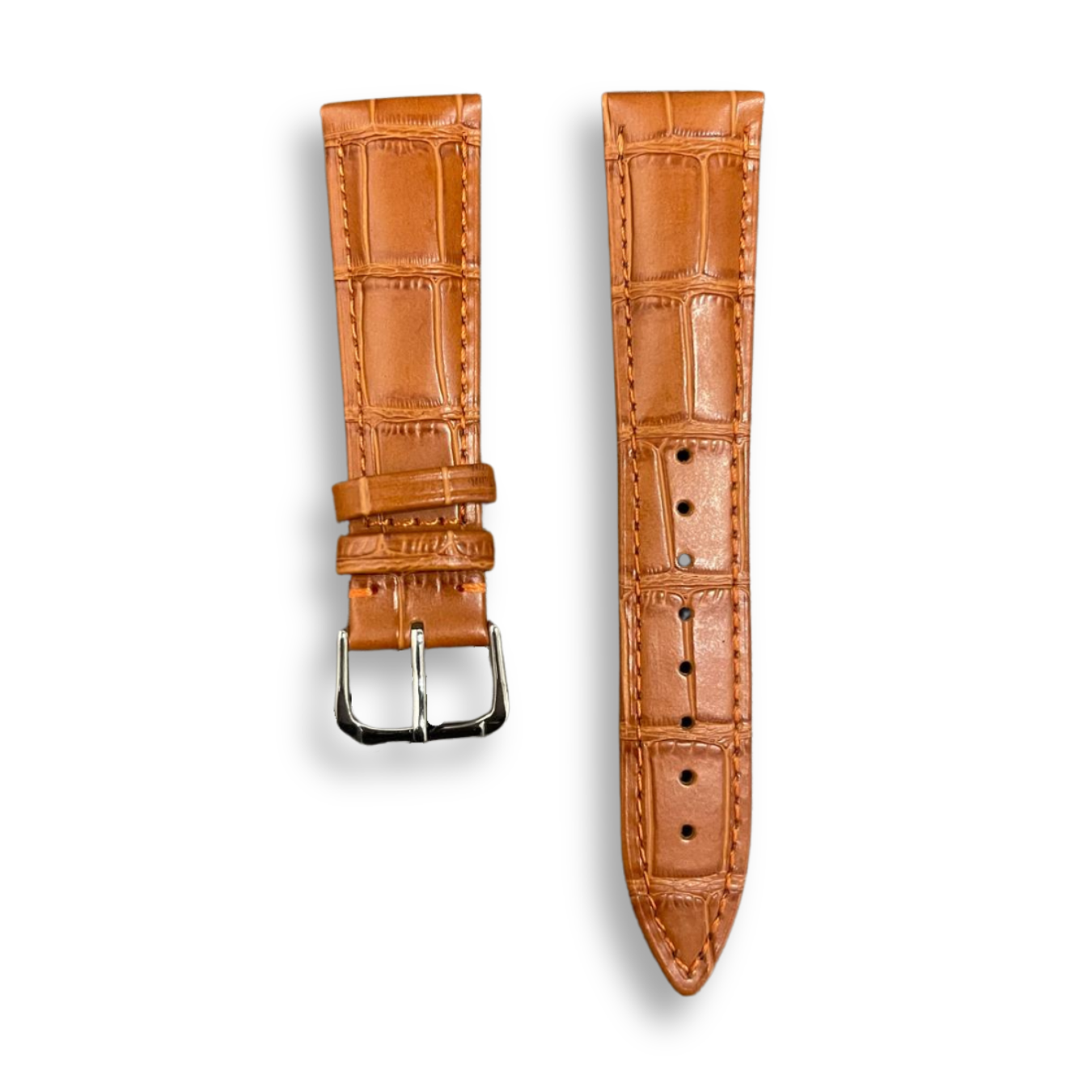 Genuine Leather Crocodile Textured Strap