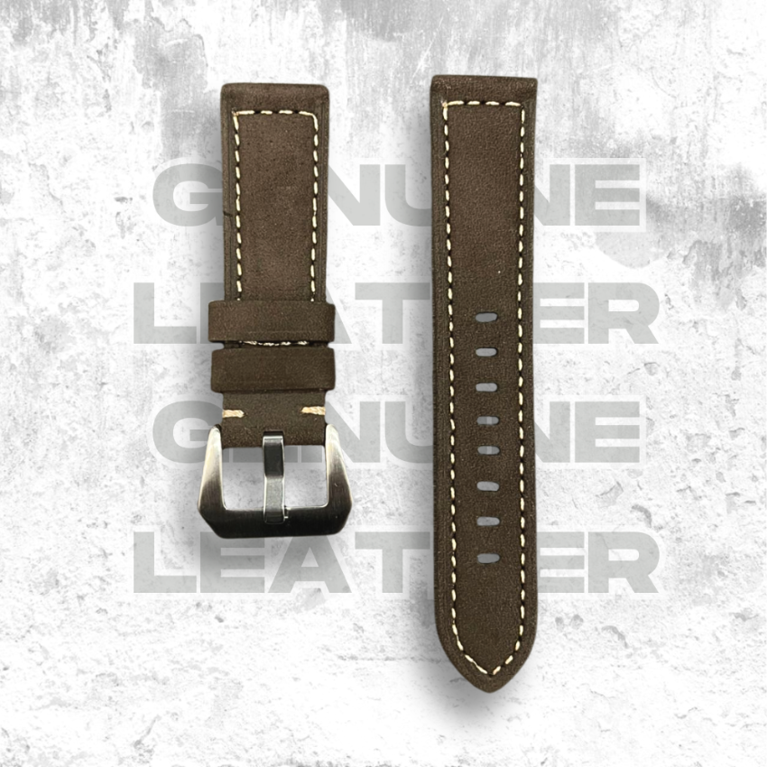 Cavern Wooden Brown Soft Leather Strap | 22MM