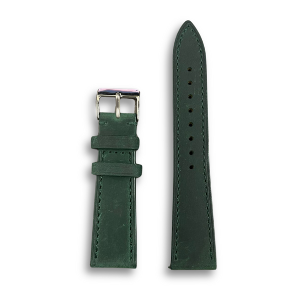 Leather Strap Plain Dark Green | 22MM