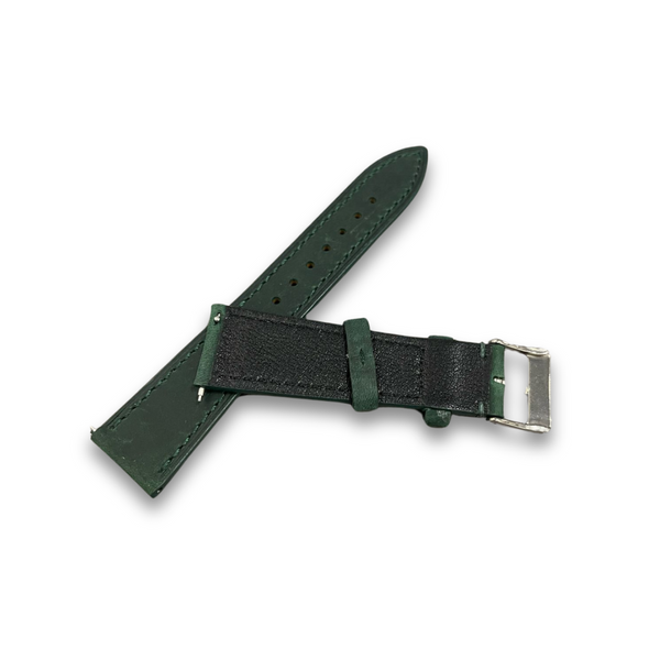 Leather Strap Plain Dark Green | 22MM