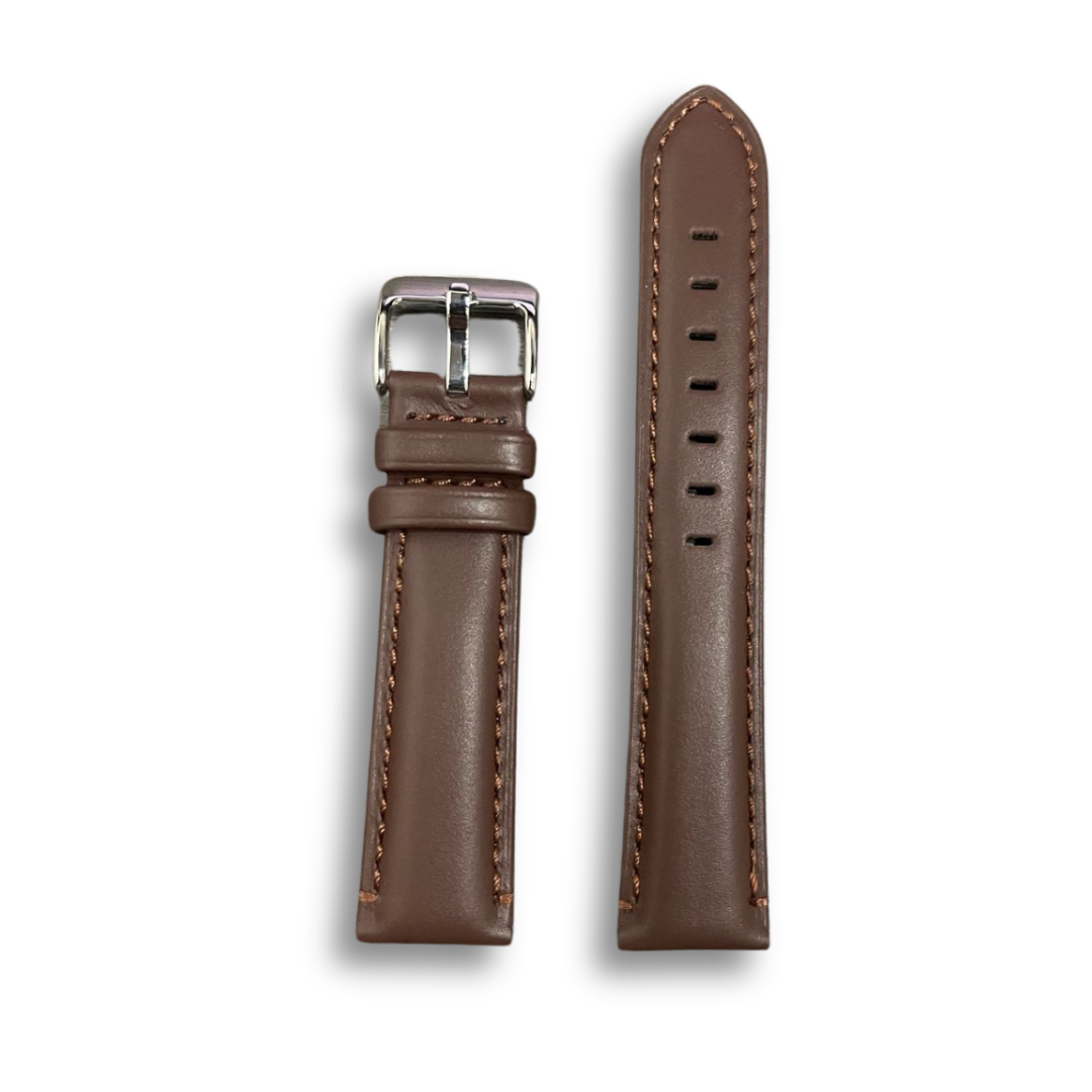 Peyton Rous Plain Dark Brown Leather Strap | 22MM