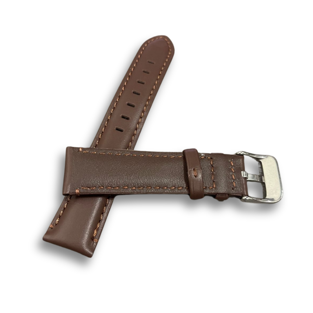 Peyton Rous Plain Dark Brown Leather Strap | 22MM