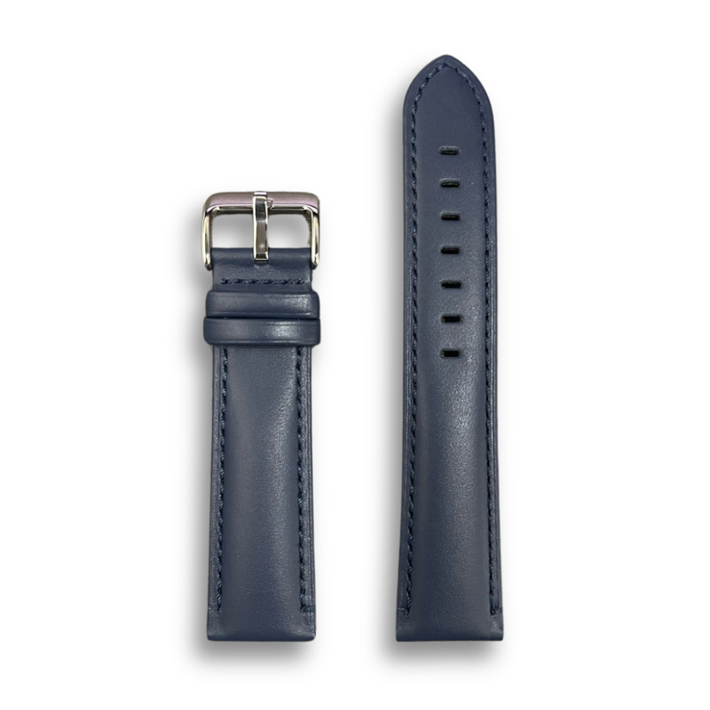Peyton Rous Plain Dark Blue Leather Strap | 22MM