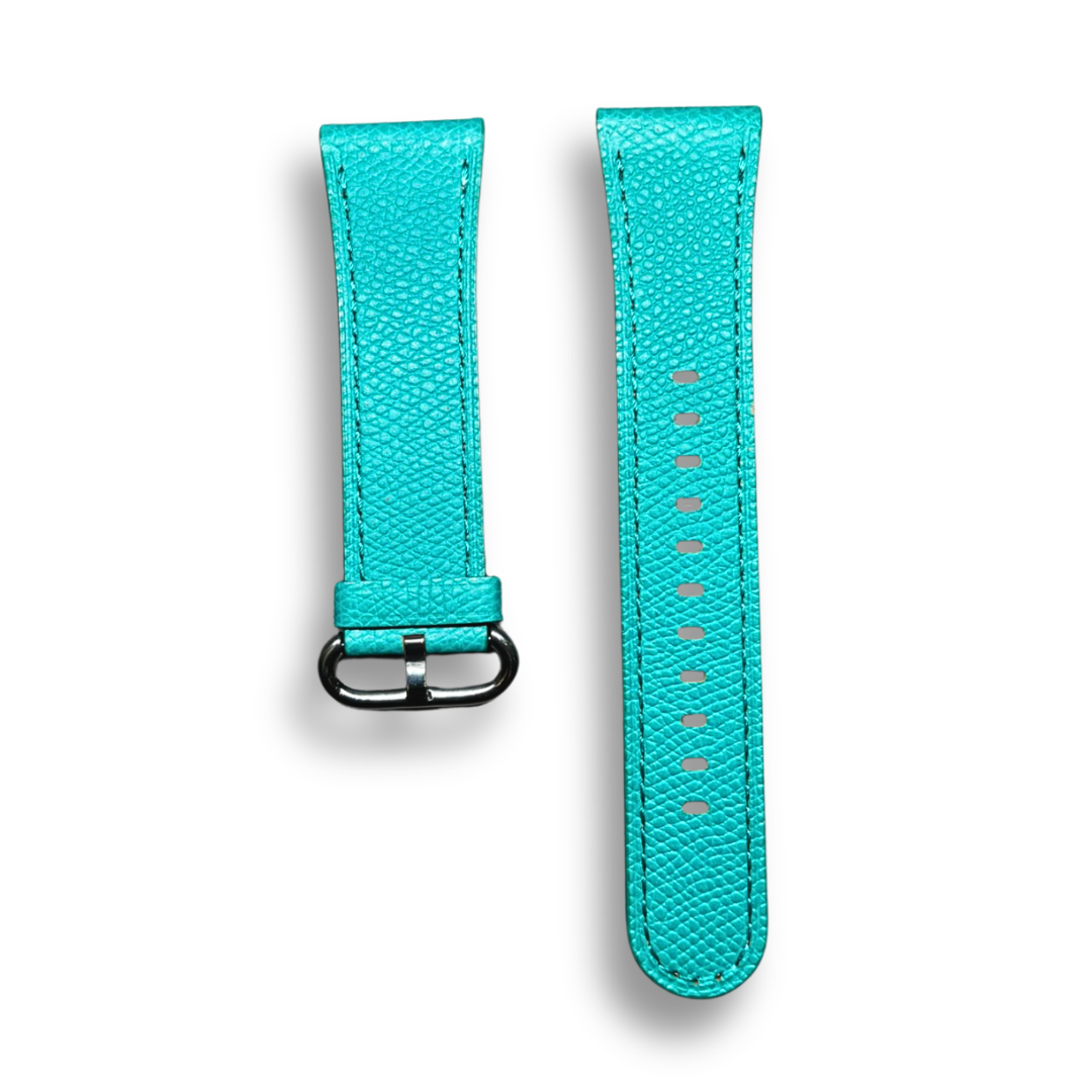 Cavern Cyan Blue Textured Leather Watch Strap | 22MM
