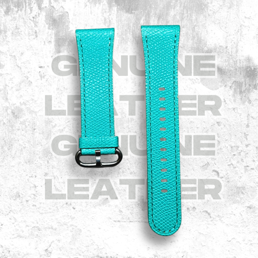 Cavern Cyan Blue Textured Leather Watch Strap | 22MM