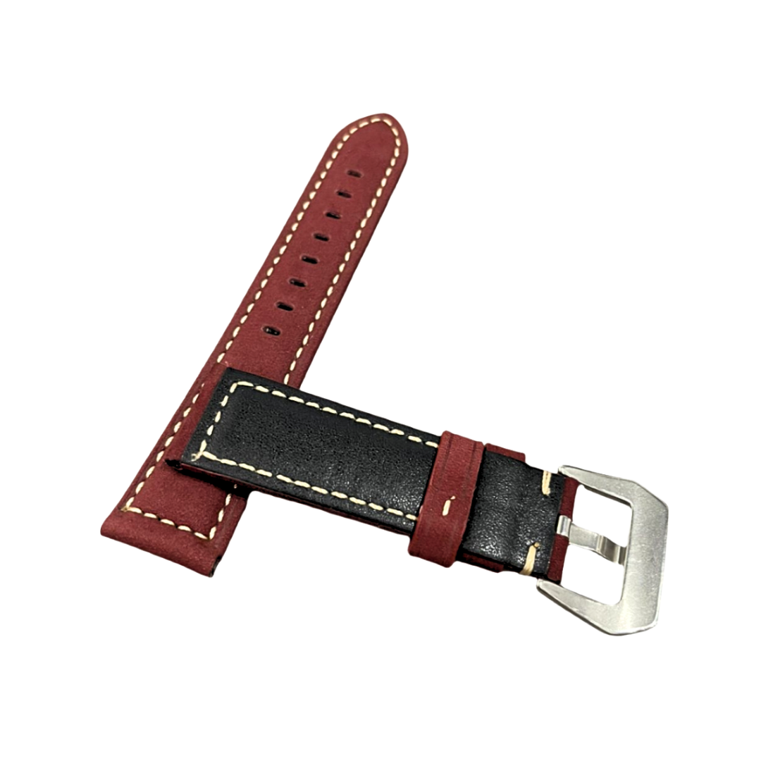 Cavern Maroon Red Soft Leather Watch Strap | 22MM