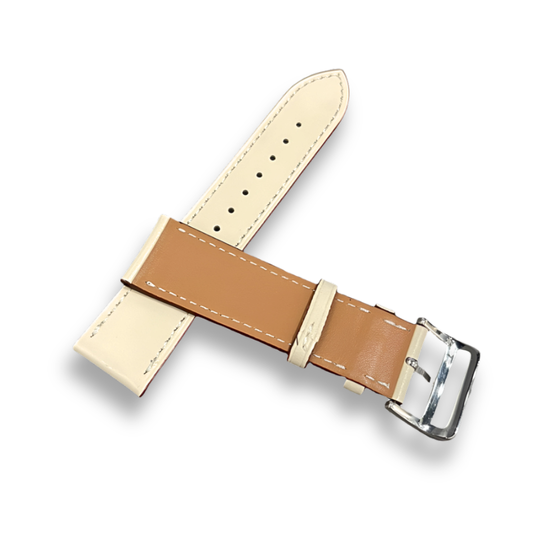 Cavern White Textured Leather Watch Strap | 22MM
