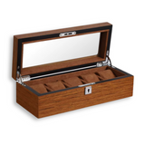 5 Slots Premium Wooden Watch Organizer – Stylish & Secure Storage