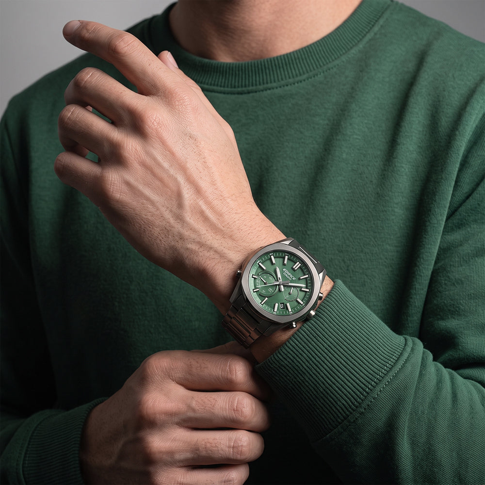 Casio Edifice Smartphone Linked Solar Powered Green Dial Watch EQB-1300DC-3ADF