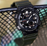 Casio Sports Dual Time Olive Fibre Belt Watch | AEQ-110W-3AV