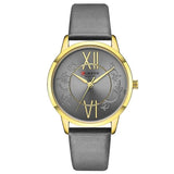 CURREN Watch Grey Leather and Gold frame Model C9049L