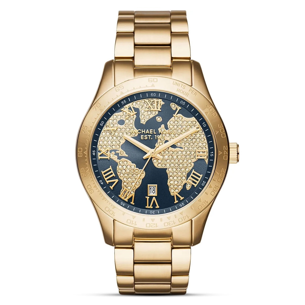 Michael Kors Layton Crystal Pave Blue Dial Ladies Watch | MK6243