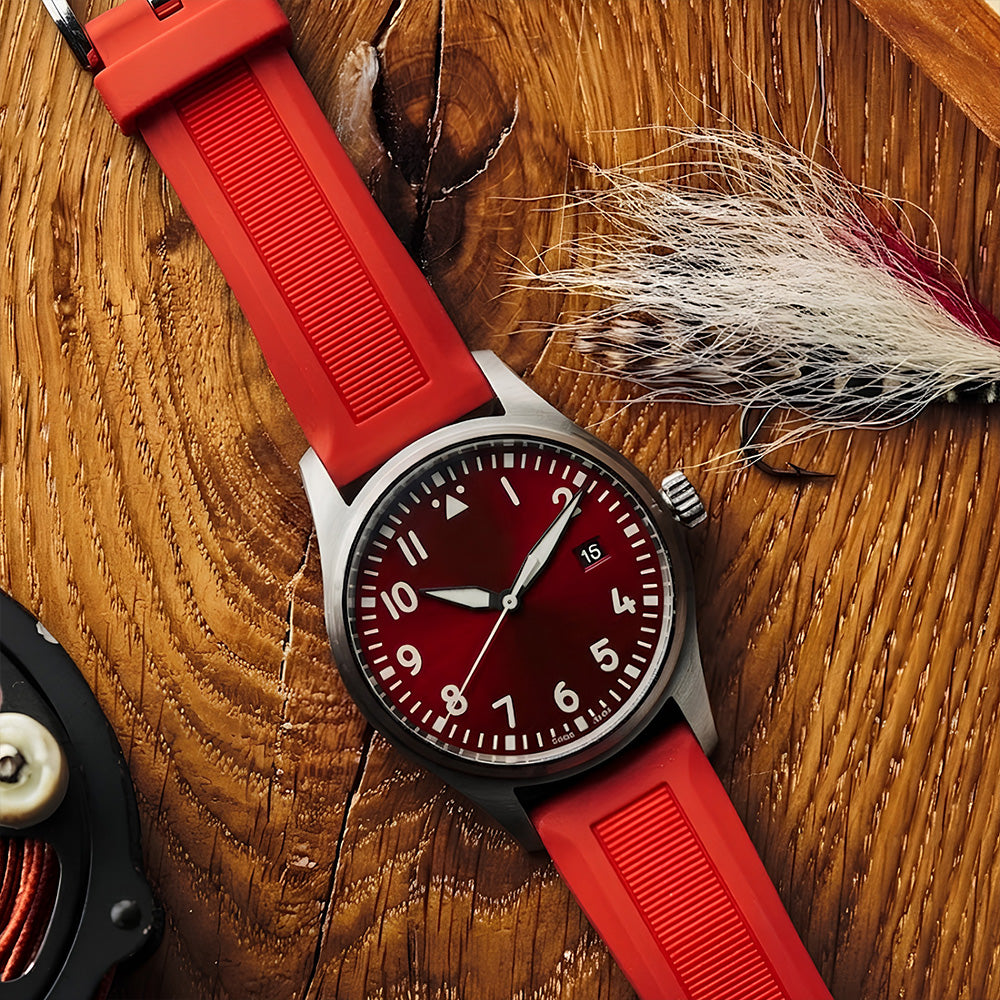 Cavern 22mm Red Silicon Strap