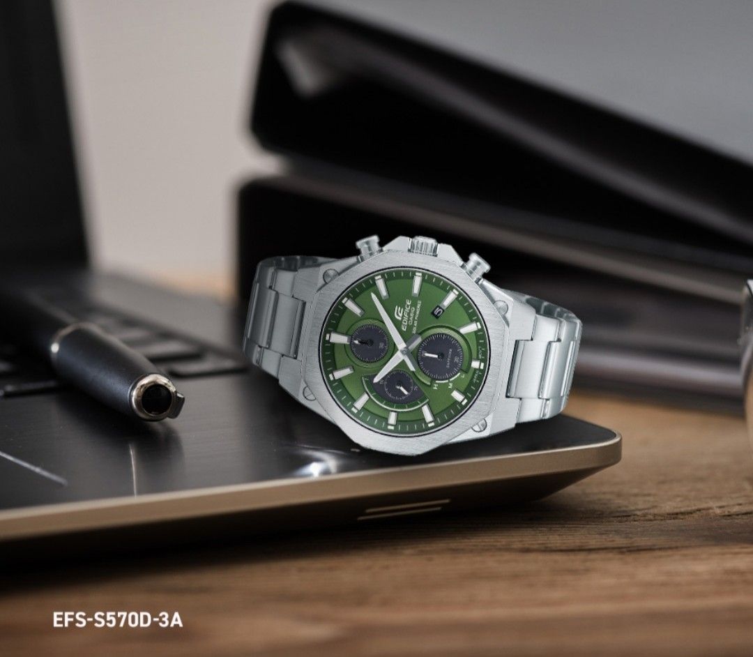 CASIO EDIFICE Chronograph Green Dial Men's Watch | EFS-S570D-3AUDF