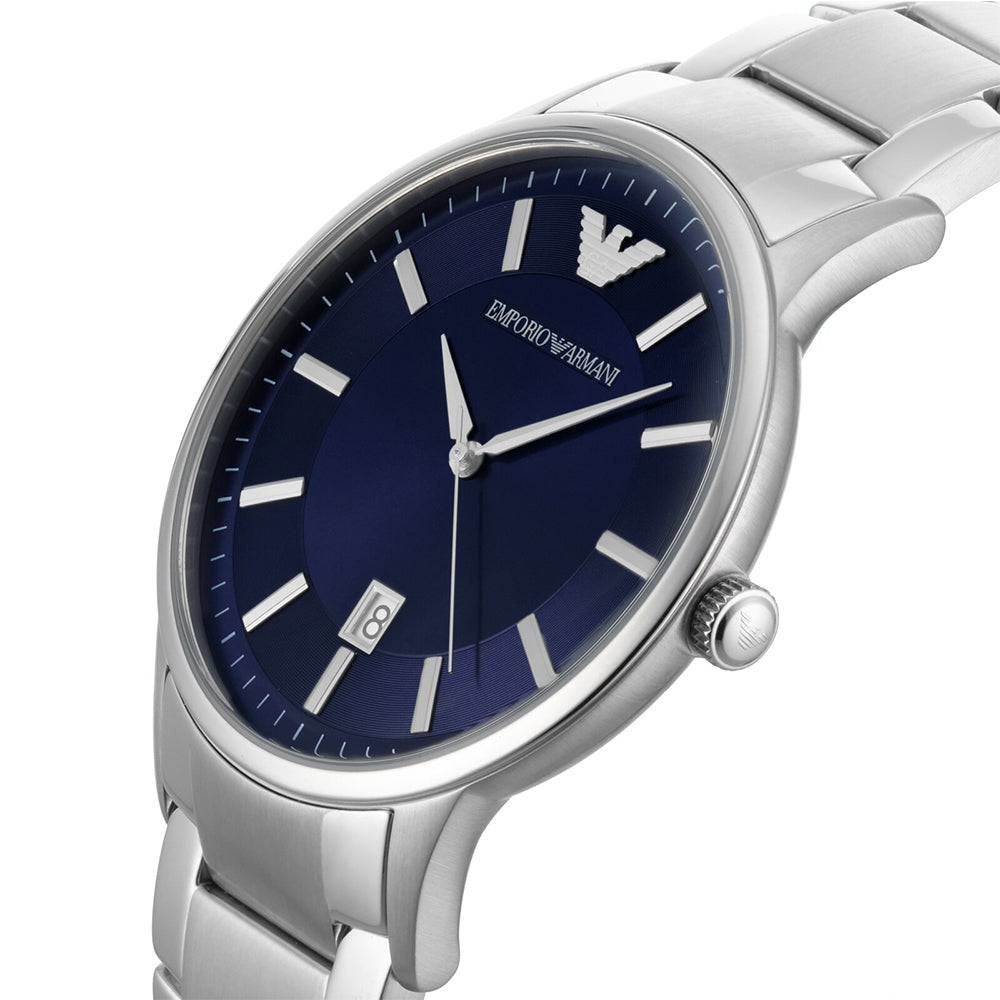 Emporio Armani Mens Renato Blue Dial Chronograph Watch AR11180