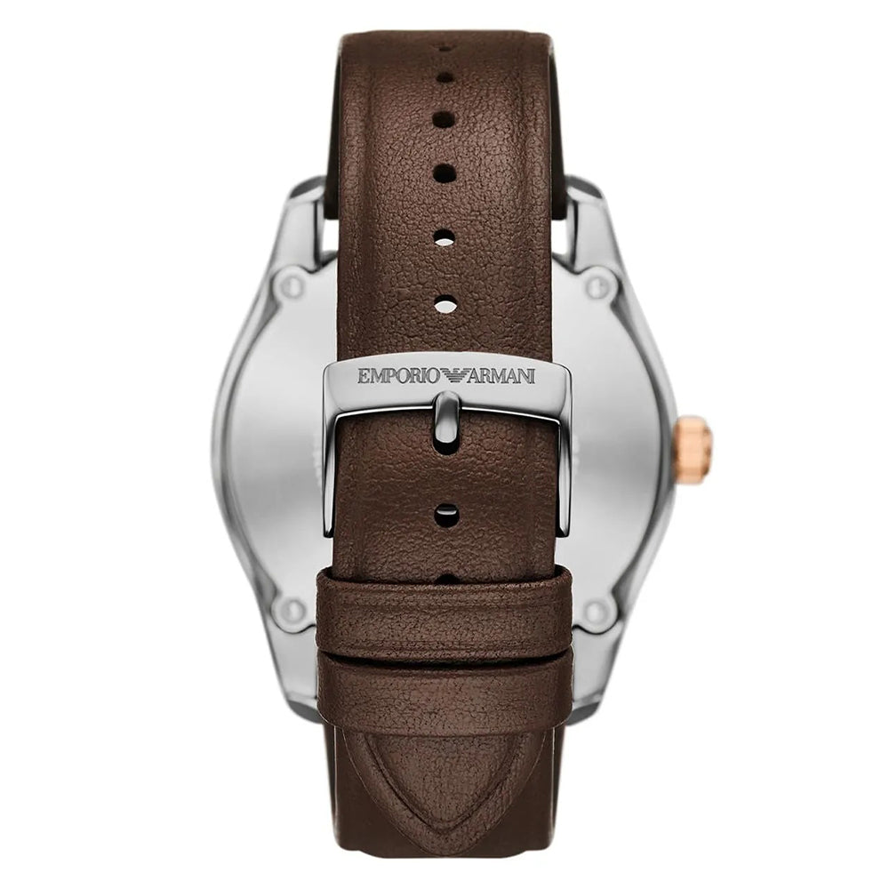 Emporio Armani Silver Skeleton Dial Automatic Watch | AR60094