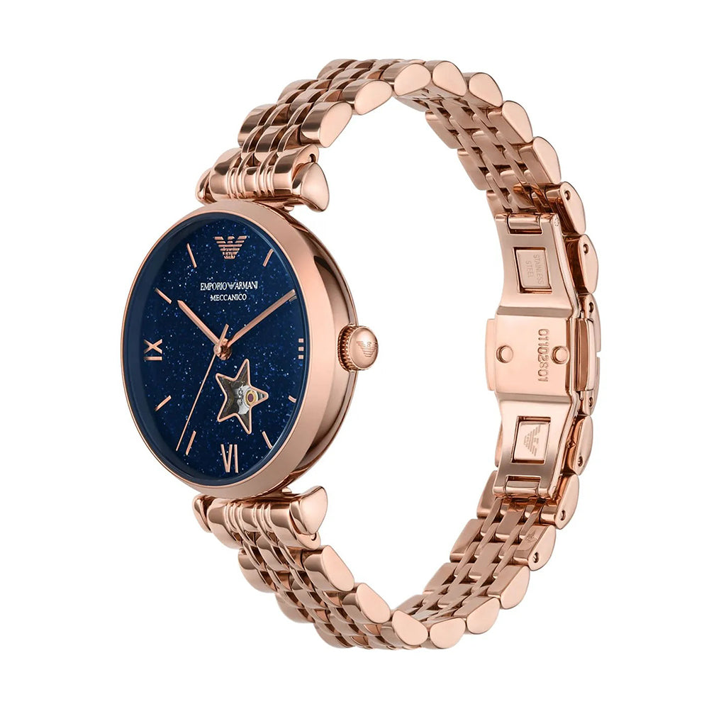 Emporio Armani Gianni T-Bar Open Heart Automatic Ladies Watch AR60043