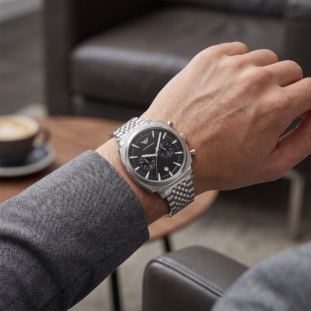 Emporio Armani Carlo Black Dial Men's Watch | AR11725