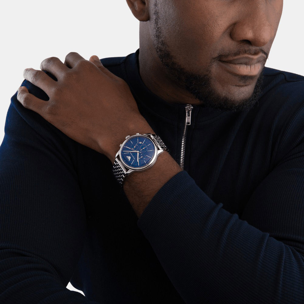 Emporio Armani Minimalist Chronograph Blue Dial Watch | AR11771