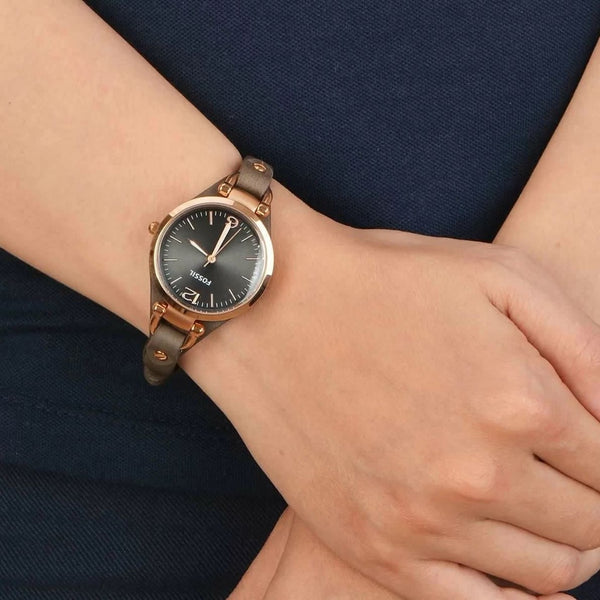 Fossil Georgia Smoke Leather Women Watch | ES3077