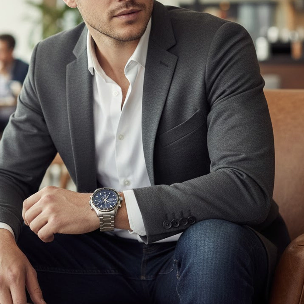 Seiko Spirit Blue Chronograph Dial Men's Watch SBTQ071